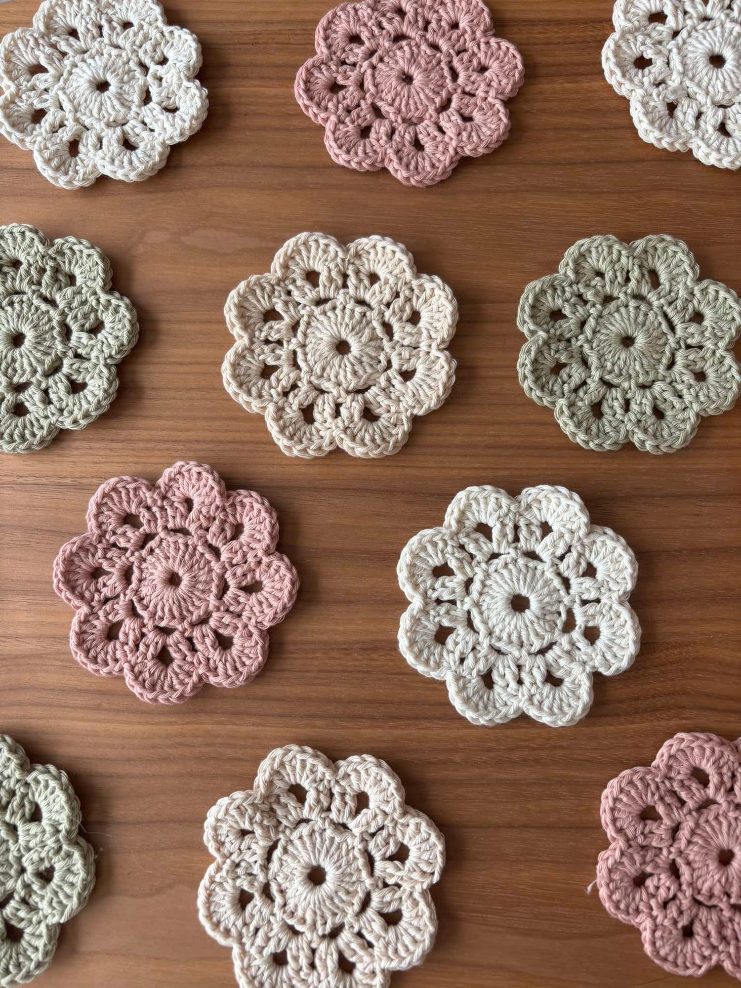 Heklaðar glasamottur